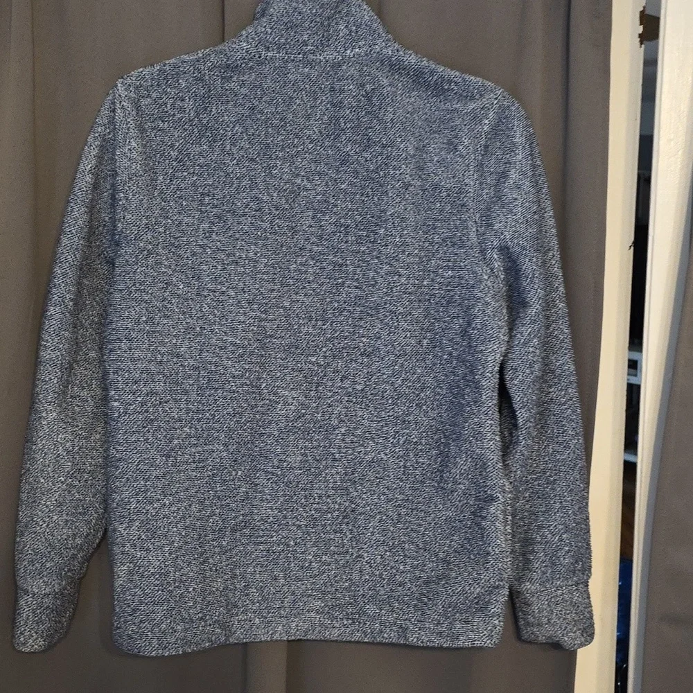 Eddie Bauer Women's Blue Mock Neck Sweater Sweatshirt Buttons Pockets Cozy Sz XS